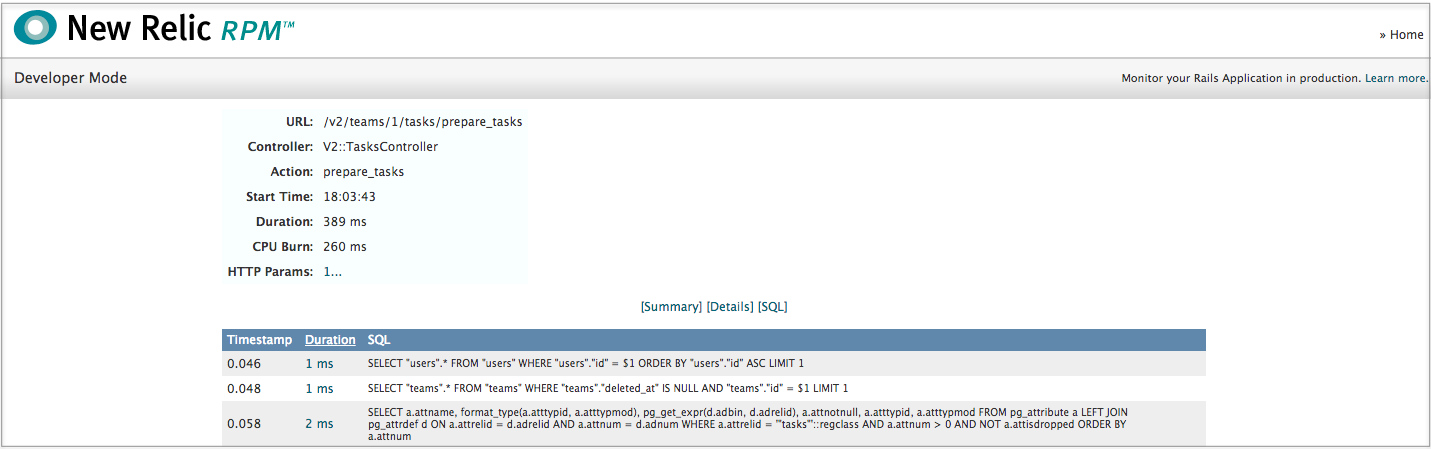 NewRelic Development Mode