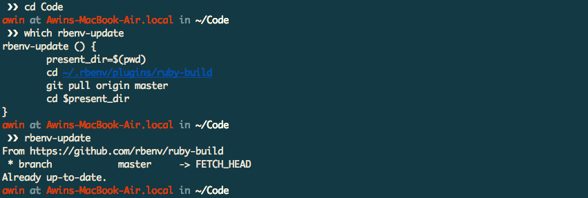 rbenv-update in zsh