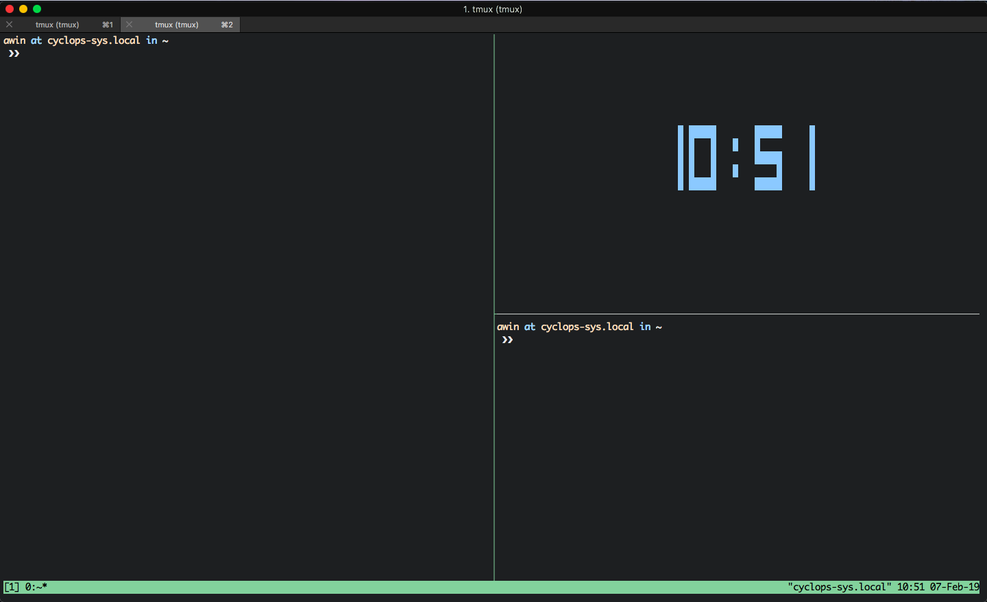 tmux session